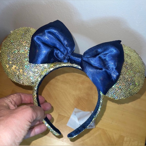 Disney 50th Anniversary Gold and Blue Minnie ears - Picture 2 of 3